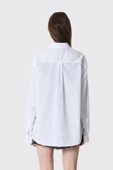 Simone Rocha Classic Concealed Button Shirt W/EMB 5423B 1287 White/Pearl