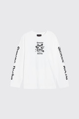 Simone Rocha Coming Up Roses Print Long Sleeve T-Shirt 5194P72-M 0569 White/Black