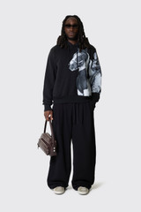 Simone Rocha Boxy Pony Kid Print Hoodie 5498P73C-M 1364 Black