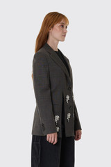 Simone Rocha HEM Slice Jacket W/EMB 6174B 1349 Peat/Pearl/Clear