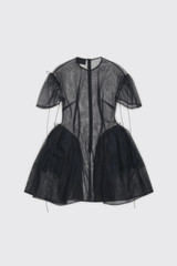Simone Rocha Mini Puff Sleeve Cord Hip Dress 7511 0069 Black/Black