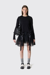Simone Rocha Mini Puff Sleeve Cord Hip Dress 7511 0069 Black/Black