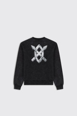 Daily Paper textured metallic shield sweater 2610148 Washed Black