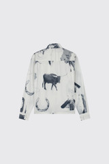 Olaf Hussein Cowboy AOP Boxy Shirt M260305 White/Navy