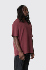 THE SAVAGE REPORT Logo Bar T-Shirt TSR-FW26LBSS10 Red Mahogany