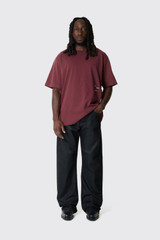 THE SAVAGE REPORT Logo Bar T-Shirt TSR-FW26LBSS10 Red Mahogany