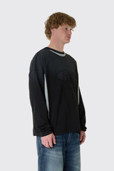 FLÂNEUR Flaneur Music Paneled Long Sleeve FTSH245 999 Black