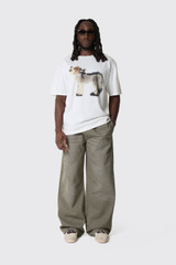 Wild Animals Wolf, Goats Adult T-Shirt Wolf, Goats Ecru