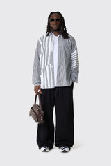 Dover Street Market Unisex Pleated Pants Back Pile Knit DSM02P009 1 Black