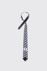 Dover Street Market Unisex Light Blue and Navy Tie Strap Closure Woven DSM02K028 1 Light Blue Navy