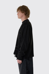 Dover Street Market Unisex 4 Tonal Scarves Patchwork Crewneck Knit DSM02N004 1 Black Black