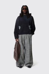 ERL Unisex Tweed Pants Woven ERL13P011 1 Black White