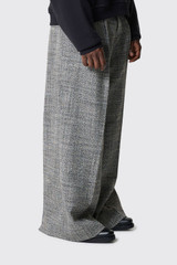 ERL Unisex Tweed Pants Woven ERL13P011 1 Black White