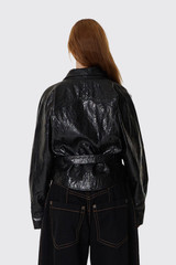 ERL Unisex Biker Leather Jacket  ERL13J005 1 Black
