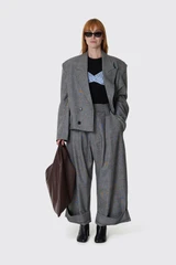 Vaquera Women Slouchy Blazer Woven VAQ12J001 Dark Grey 1