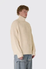 Hopeium Turtle Neck Knit With Zip 20262070102 255 Dune