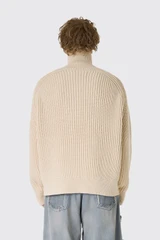 Hopeium Turtle Neck Knit With Zip 20262070102 255 Dune