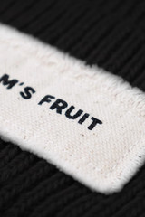 Bram's Fruit Distressed Label Beanie FW26-4321 Black