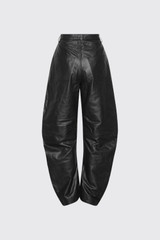 ROTATE Barrel Leg Leather Pants 116577100 100 Black