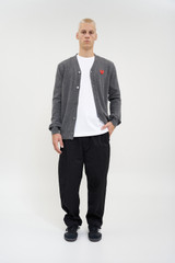 Comme des Garçons PLAY Mens Knit Cardigan Med Gray
