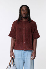 Bonsai Knit Raffia Shirt KN005 Glazed Ginger