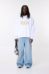 Bonsai Drawstring Hoodie, Embrodery Printed Graphi SW003 002 White