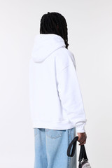 Bonsai Drawstring Hoodie, Embrodery Printed Graphi SW003 002 White
