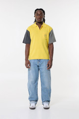 ERL Unisex Bicolor Poloshirt With Logo ERL08N003 Yellow 1