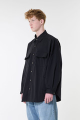 Poliquant The Deformed Fatigue Shirt Jacket 2401007 Black