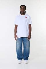 Comme des Garçons PLAY T-Shirt Red Emblem Heart  AX-T108-051 White