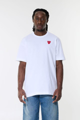 Comme des Garçons PLAY T-Shirt Red Emblem Heart  AX-T108-051 White