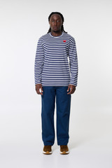 Comme des Garçons PLAY T-Shirt Red Emblem Heart AX-T010-051 Navy/White