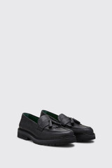 Vinny's Richee Tassel Loafer 131-16 Black Nubuck