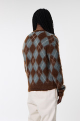 AMI Paris Argyle Sweater HKS047.KN0058 Fawn/Antique Clay