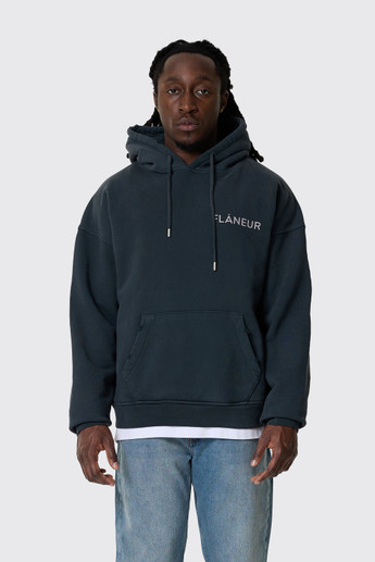 Flaneur Washed Flâneur Hoodie Black