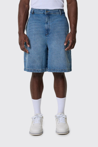 Flaneur Denim Cargo Shorts Blue