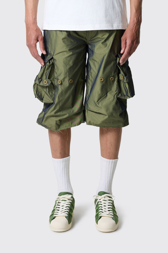 Andersson Bell Nadrin Multi Pocket Cargo Shorts Khaki