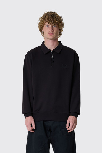 C.P. Company Sweatshirts Polo Collar Black