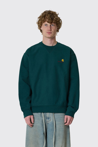 Carhartt WIP American Script Sweat 05AXX Dark fire/Green