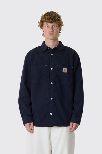 Carhartt WIP Walter Shirt Jac Cotton/Linen Dark Navy Garment Dyed
