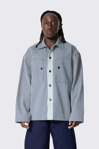 JW Anderson Patch Pocket Overshirt Off White/Navy