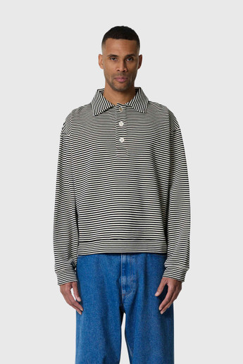 Marni Striped Polo Sweatshirt Grey