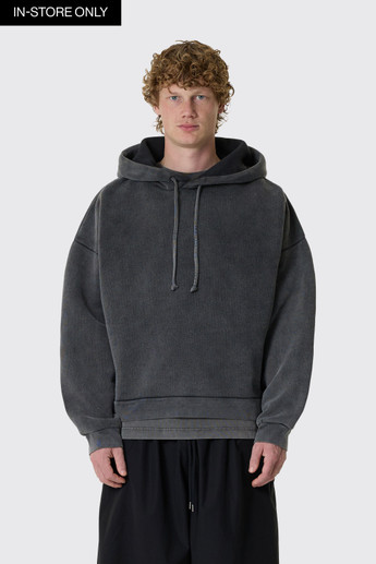 Acne Studios Hooded Sweater Logo Patch Faded Black
