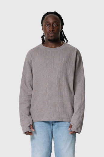 OLAF 10YR Textured Boxy Crewneck Greige