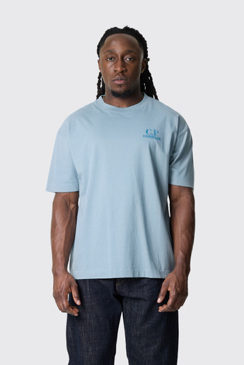 C.P. Company 30/1 Jersey Comfort Logo T-Shirt 20CMTS143A-110579W Silver Blue
