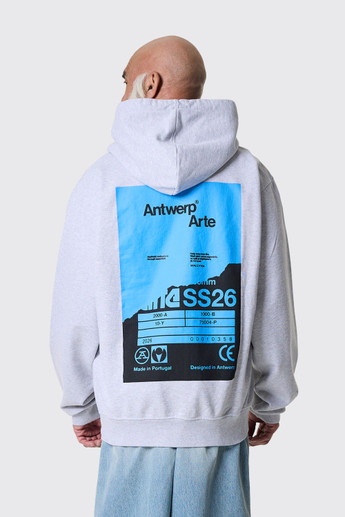 Arte Antwerp Back Poster Hoodie Grey