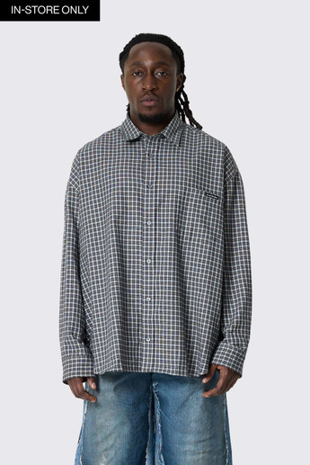 Acne Studios Flannel Button-Up Shirt Black/White