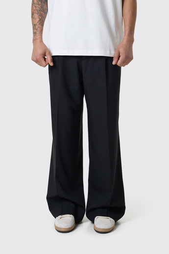 AMI Paris Low Waist Wide Trousers  Noir