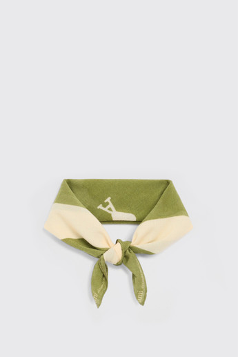 AMI Paris Paris de Coeur Printed Scarf USF692.AW0033 Matcha