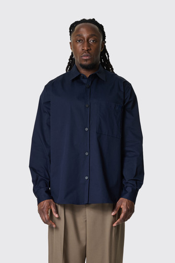 DARKPARK Serge Long Sleeved Shirt Blue Navy